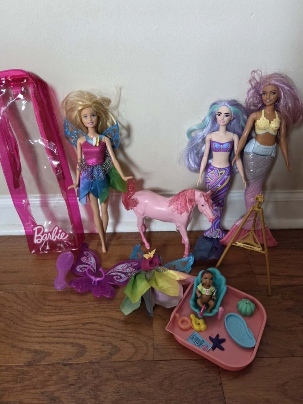 Barbie Dreamtopia & fantasy dolls, accessories, a pink toy horse, and More